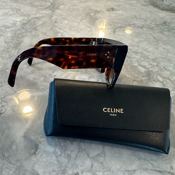 CELINE Chunky Rectangle Acetate Sunglasses - Picture 5 of 9